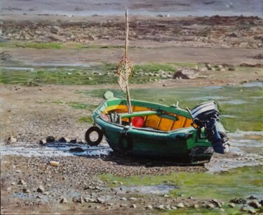 La-barque-verte-à-marée-basse-